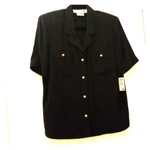 Starington US 12 Silk Black Blouse